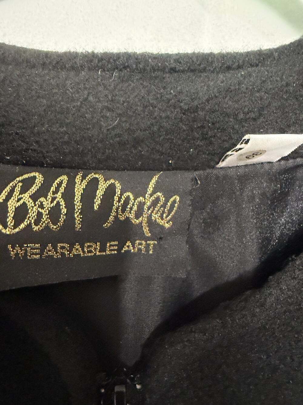 Bob Mackie Wearable Art Black Fleece Full Zip Embroidered Jacket Sz Medium - Picture 4 of 7